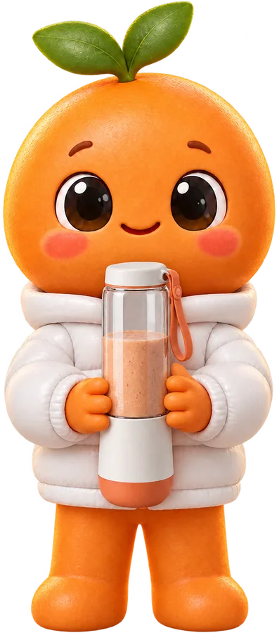 The KINETIK mascot holding the blender